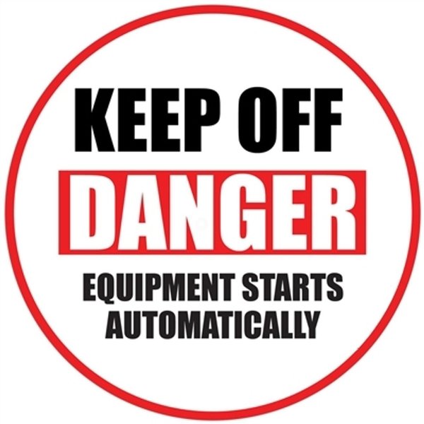 5S Supplies Danger Keep Hands Clear Floor Sign 1 12in Diameter Non Slip Floor Sign FS-DANKPOFF-12